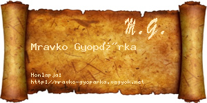 Mravko Gyopárka névjegykártya